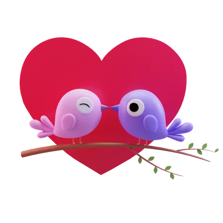 Love Birds 3D Illustration