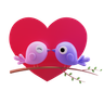 3d love birds illustration