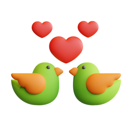Love Birds  3D Icon