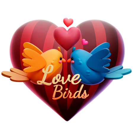 Love Birds Couple 3D Icon