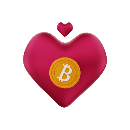 Love Bitcoin 3D Illustration
