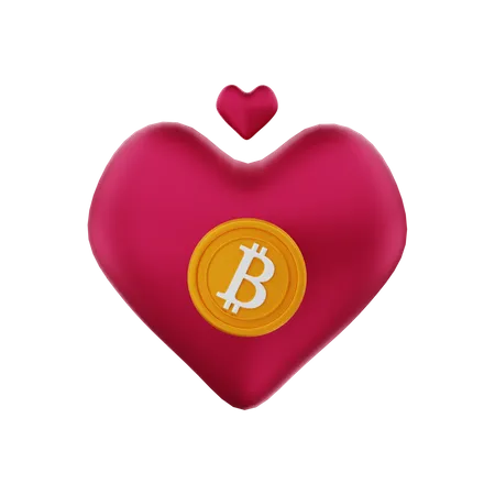 Love Bitcoin  3D Illustration