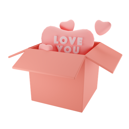 Love Box  3D Illustration
