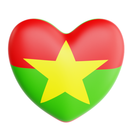 Love Burkina Faso  3D Icon