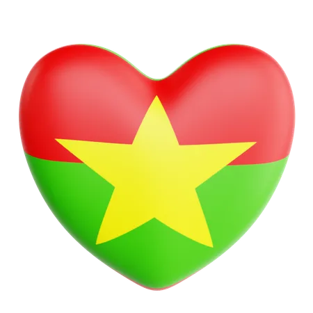 Love Burkina Faso  3D Icon