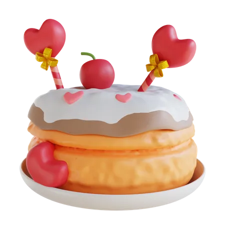3 D Illustration Love Cake 3D Icon