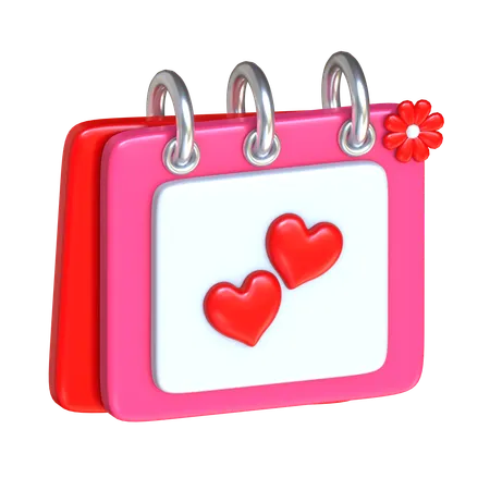Love Calendar 3 D Wedding Icon 3D Icon