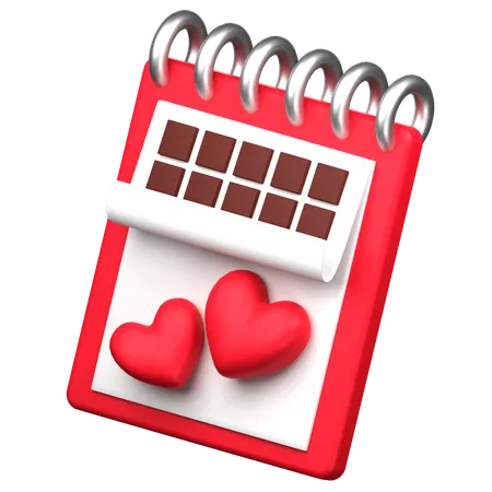Love Calendar 3 D Icon Illustration 3D Icon