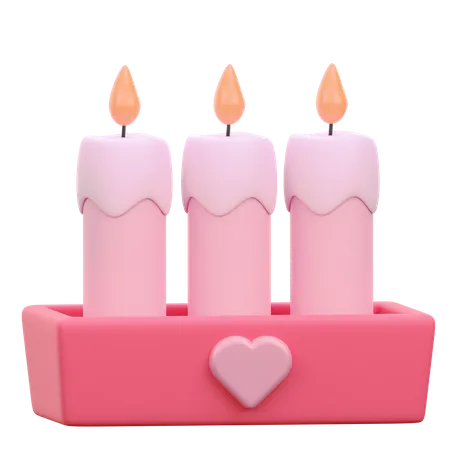 Love Candle  3D Icon