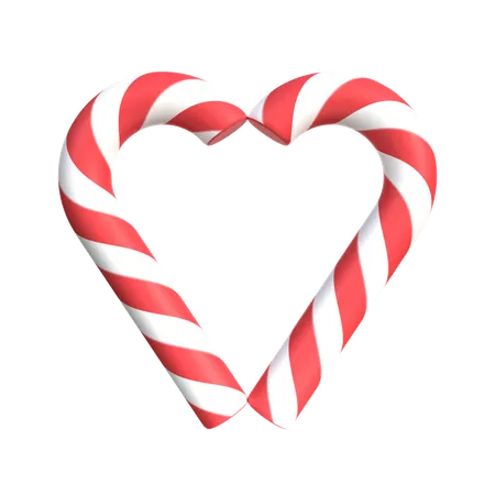 Love Candy Cane  3D Illustration