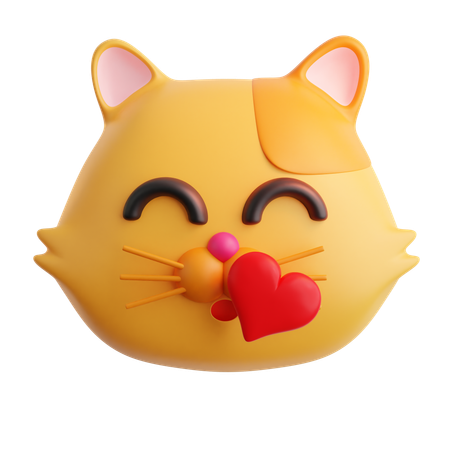 Love Cat Emoji  3D Icon