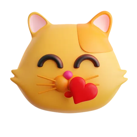 Love Cat Emoji  3D Icon
