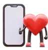 Love Character Presenting Blank Smartphone Screen