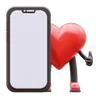 Love Character Presenting Blank Smartphone Screen