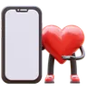 Love Character Presenting Blank Smartphone Screen