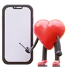 Love Character Presenting Blank Smartphone Screen