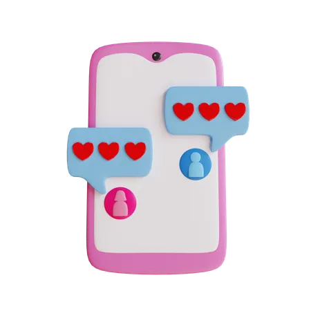 3 D Render Valentine Love Chat 3D Icon