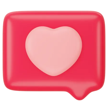 Speech Bubble With Heart 3 D Rendering 3D Icon