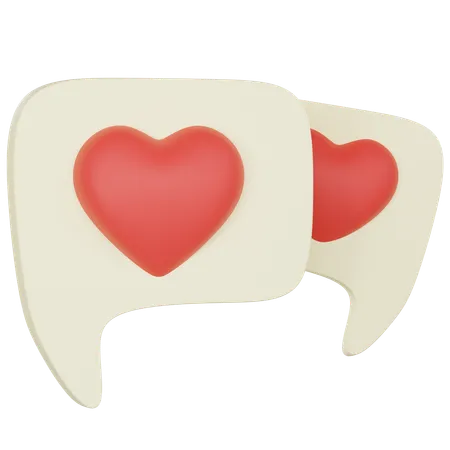 Cute Heart In Speech Bubble 3 D 3D Icon