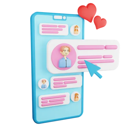 Love Chat  3D Illustration