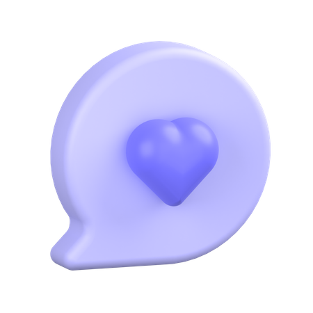 Comment Heart  3D Icon