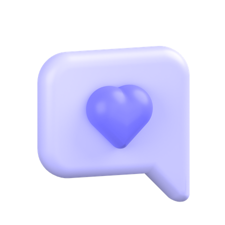 Comment Alt Heart  3D Icon