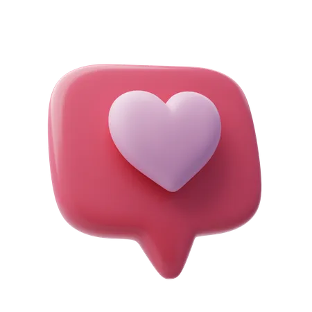 Love Chat With Heart Icon Anniversary Valentines Day Concept 3D Icon