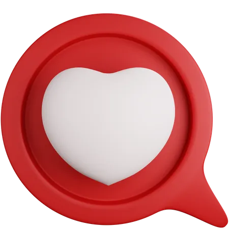 3 D Rendering Love Chat Bubble Isolated 3D Icon