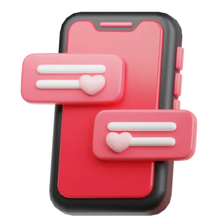 Handphone With Love Conversation 3D Icon