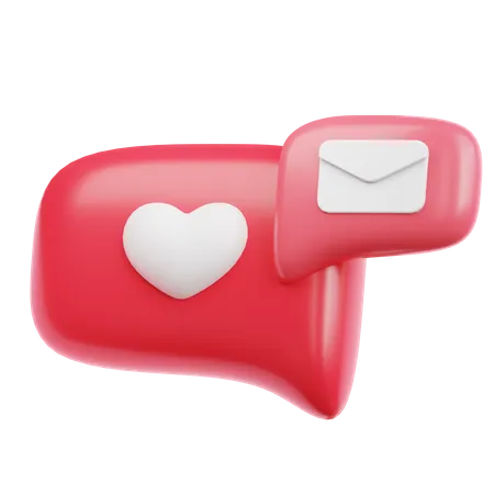 Bubble Chat With Love Symbols 3D Icon