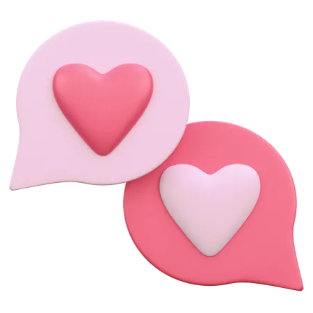Lovely Valentines Day 3 D Icon Set About Chat With Love One 3D Icon