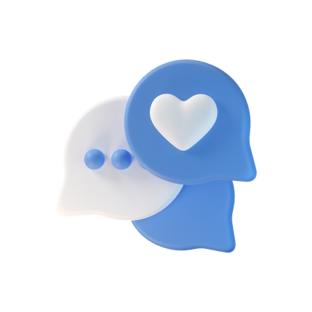 Love Chat Bubble  3D Icon
