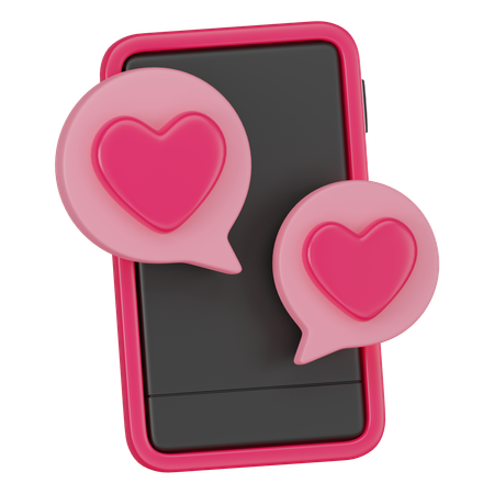 Love Chat Dialog  3D Icon