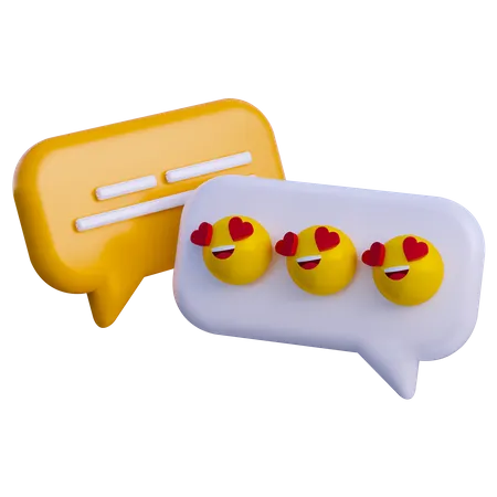 Love Chat Emoji 3D Illustration