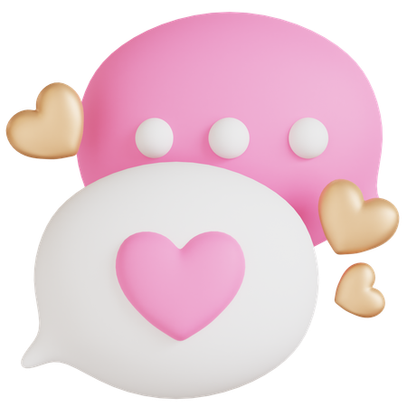 Love Chat Icon  3D Icon