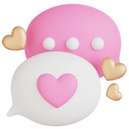 Love Chat Icon  3D Icon