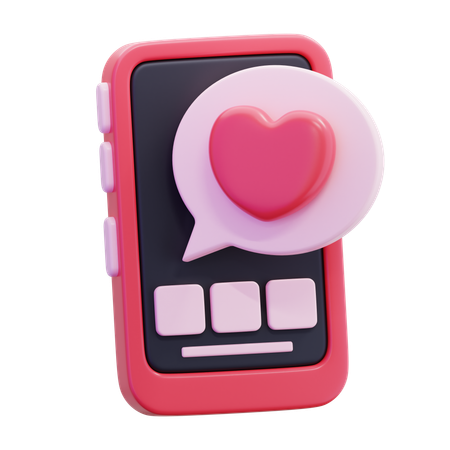사랑 채팅 메시지  3D Icon