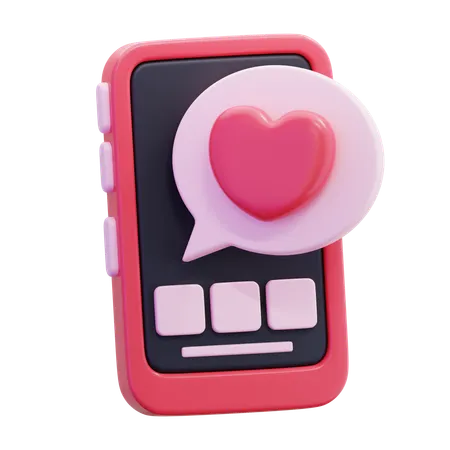 사랑 채팅 메시지  3D Icon