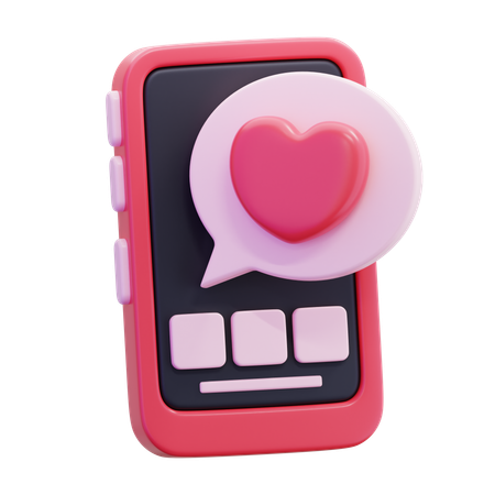 Love Chat Message  3D Icon