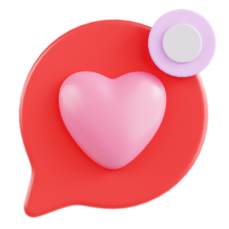 Love Chat Notification  3D Icon