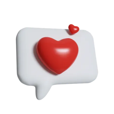 Love Chat With Heart  3D Icon