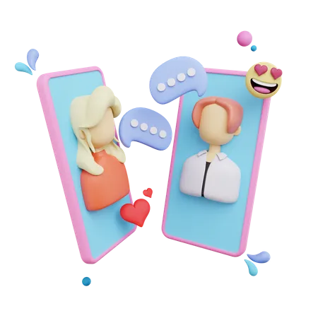 Love Chatting  3D Illustration