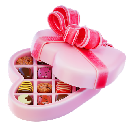 Love Chocolate Box  3D Icon