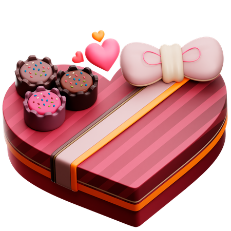 Love Chocolate Box  3D Icon