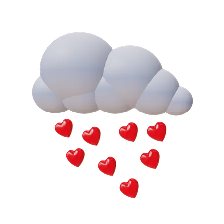 These Are 3 D Love Cloud Icons Commonly Used In Design And Games 3D Icon