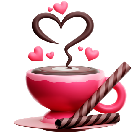 Love Coffe Cup  3D Icon