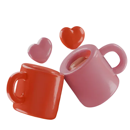 Love Coffee Date  3D Icon