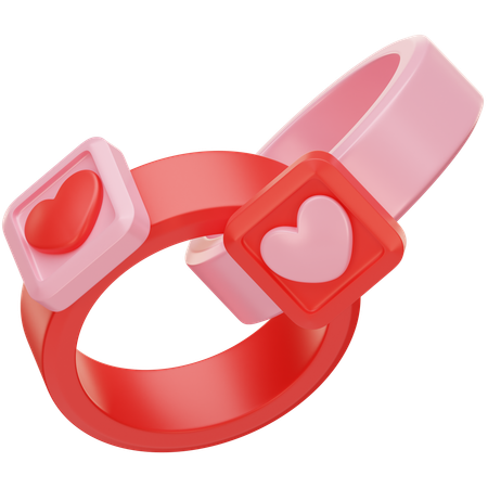 Love Couple Rings  3D Icon