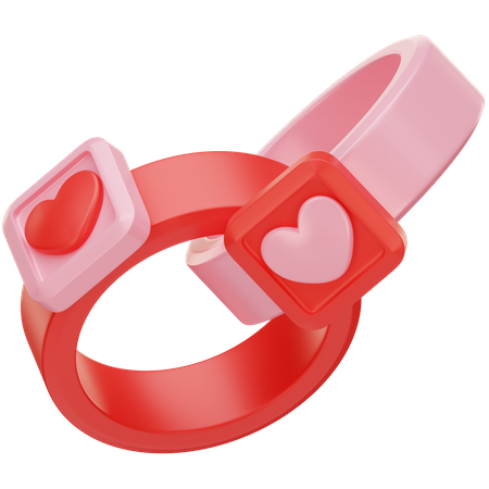 Love Couple Rings 3D Icon