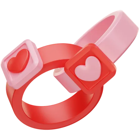 Love Couple Rings 3D Icon